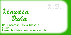 klaudia duha business card